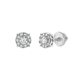 Blazers M 14K White Gold Diamond Stud Earrings - 0.35ct.
