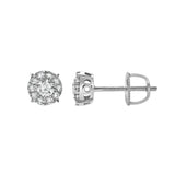 Blazers M 14K White Gold Diamond Stud Earrings - 0.35ct.