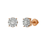Blazers 14K Rose Gold Diamond Stud Earrings - 0.48ct.