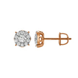 Blazers 14K Rose Gold Diamond Stud Earrings - 0.48ct.