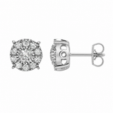 Blazers 14K White Gold Diamond Stud Earrings - 0.48ct.