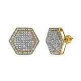 Exatidao 10K Yellow Gold Diamond Unisex Earrings - 0.78 Cts