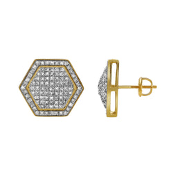 Exatidao 10K Yellow Gold Diamond Unisex Earrings - 0.78 Cts