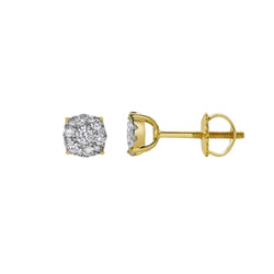 Ballmore 10K Yellow Gold Diamond Unisex Earrings - 0.17 Cts