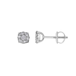 Ballmore 10K White Gold Diamond Unisex Earrings - 0.27 Cts