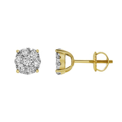 Ballmore 10K Yellow Gold Diamond Unisex Earrings - 0.34 Cts