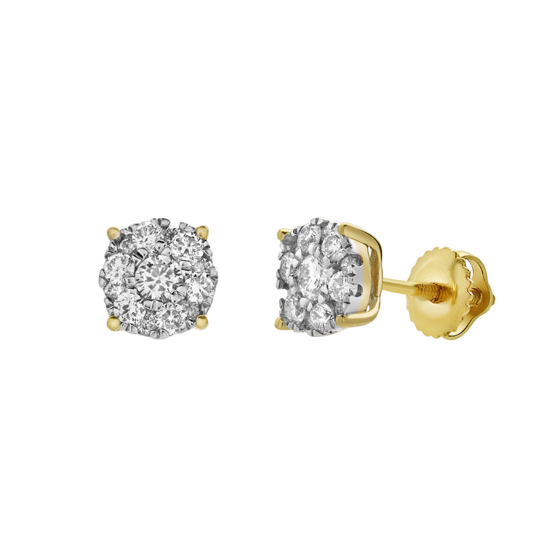 Ballmore 10K Yellow Gold Diamond Unisex Earrings - 0.34 Cts