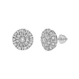 Hadrianus 10K White Gold  Diamond Unisex Earrings - 1.37 Cts