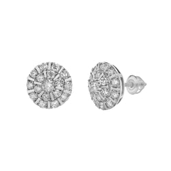 Hadrianus 10K White Gold  Diamond Unisex Earrings - 1.37 Cts