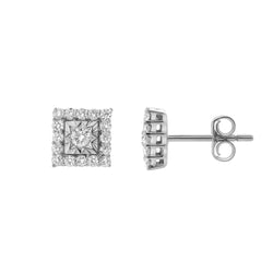 Legatum 10K White Gold Diamond Unisex Earrings - 0.34 Cts