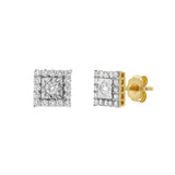 Legatum 10K Yellow Gold Diamond Unisex Earrings - 0.34 Cts