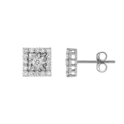 Legatum 10K White Gold Diamond Unisex Earrings - 0.48 Cts