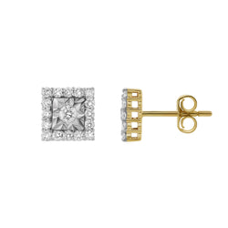 Legatum 10K Yellow Gold Diamond Unisex Earrings - 0.49 Cts