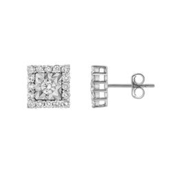 Legatum 10K White Gold Diamond Unisex Earrings - 0.74 Cts