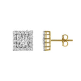 Legatum 10K Yellow Gold Diamond Unisex Earrings - 0.74 Cts