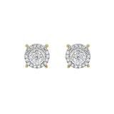 Quad Circle Stud 14K Yellow Gold Diamond Earrings 0.25 ct. tw.