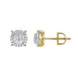 Quad Circle Stud 14K Yellow Gold Diamond Earrings 0.25 ct. tw.