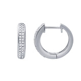 Celaris 14K White Gold Diamond Huggies – 0.15 Ct