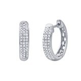 Halo Loop 14K White Gold Diamond Huggies – 0.25 Ct
