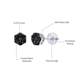 Eclipse 0.5 Cts Black Diamond Cluster Studs 10K White Gold Earrings