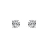 Ethereal 14K White Gold Cluster Diamond Earrings - 0.25 Ct