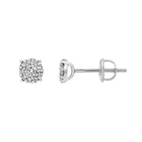 Ethereal 14K White Gold Cluster Diamond Earrings - 0.25 Ct