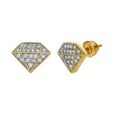 Diadem XL 10K Yellow Gold Cluster Diamond Unisex Earrings - 0.33 Cts