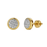 Isolde 10K Yellow Gold Cluster Diamond Unisex Earrings - 0.15 Cts