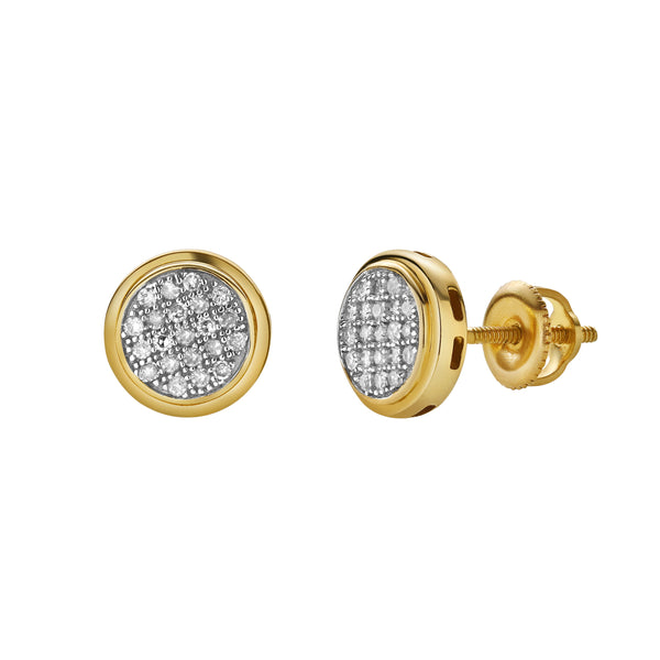 Isolde 10K Yellow Gold Cluster Diamond Unisex Earrings - 0.15 Cts