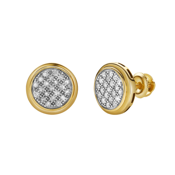 Isolde XL 10K Yellow Gold Cluster Diamond Unisex Earrings - 0.33 Cts