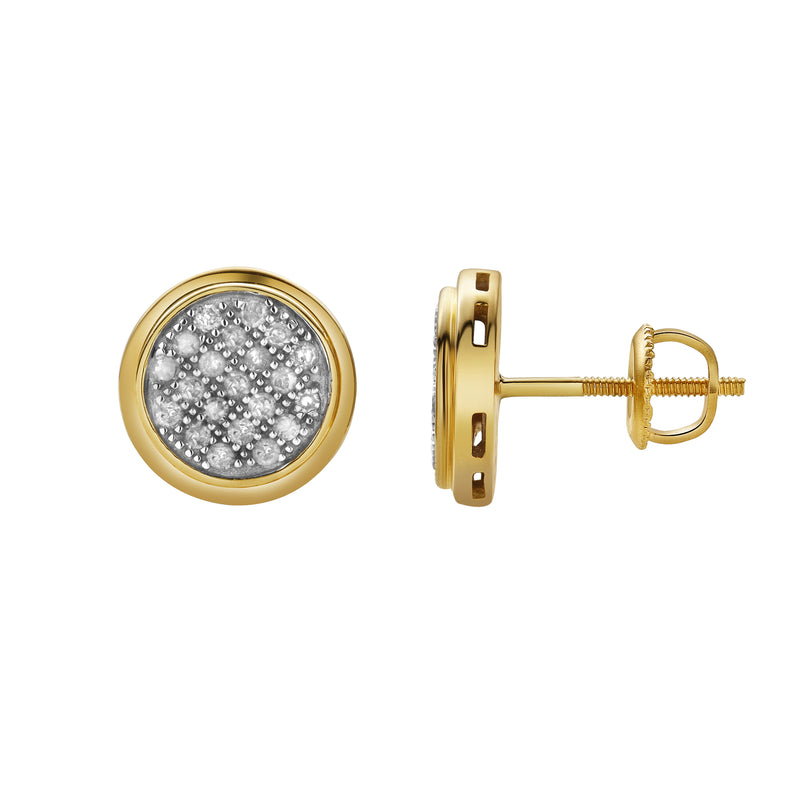 Isolde XL 10K Yellow Gold Cluster Diamond Unisex Earrings - 0.33 Cts