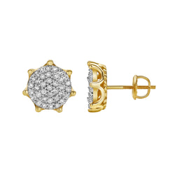 Orchis XL 10K Yellow Gold Cluster Diamond Unisex Earrings - 0.51 Cts