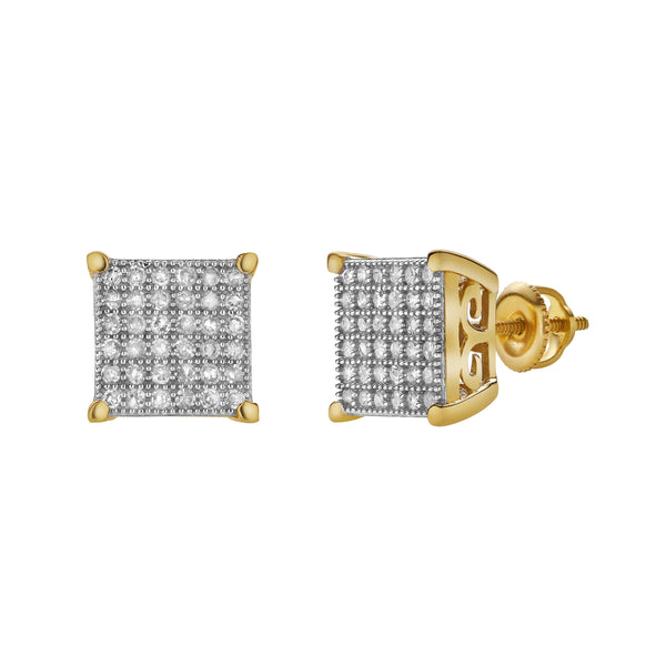 Valindra 10K Yellow Gold Cluster Diamond Unisex Earrings - 0.49 Cts