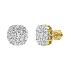 Majestic Flower 14K Yellow Gold Diamond Earrings 0.98 ct. tw.