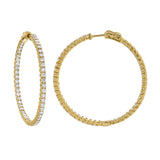 Helios 14K Yellow Gold Diamond HoopEarrings - 4.05 Cts