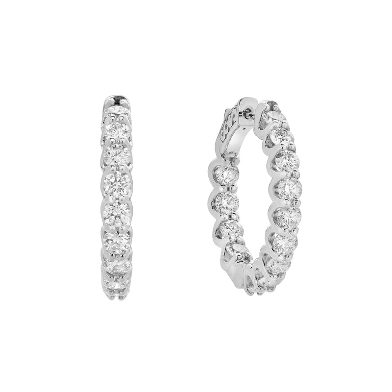 Livia 14K White Gold Diamond HoopEarrings - 3.98 Cts