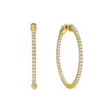 Marcia 14K Yellow Gold Diamond HoopEarrings - 1.9 Cts