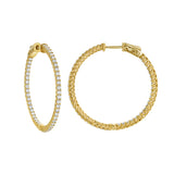 Marcia 14K Yellow Gold Diamond HoopEarrings - 1.9 Cts