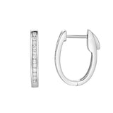 Florisse Channel-Set Diamond Huggie Hoop Earrings in 14K White Gold