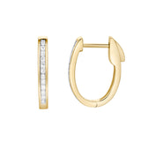 Florisse Channel-Set Diamond Huggie Hoop Earrings in 14K Yellow Gold