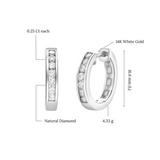 Wisteria Channel-Set Diamond Hoop Earrings in 14K White Gold