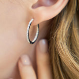 Everbloom Sleek Inside Out Diamond Set Hoop Earrings in 14K White Gold