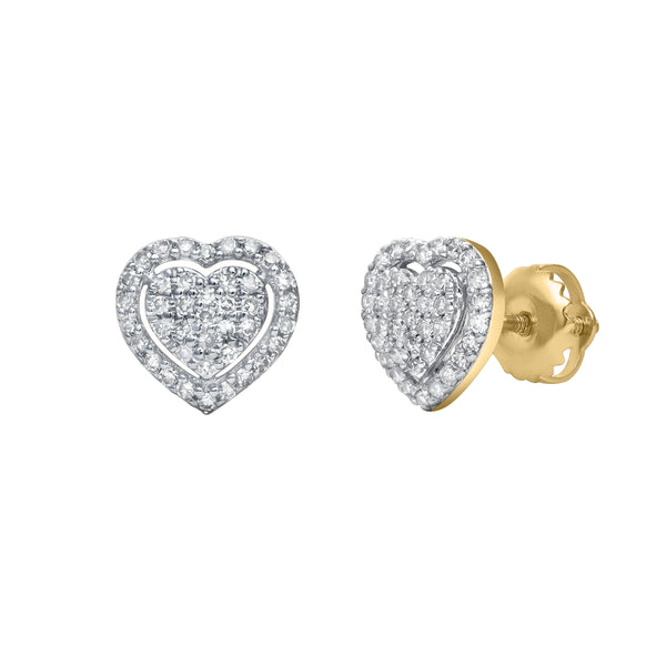 Nora Heart Diamond Earrings in 14K Yellow Gold