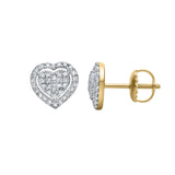 Nora Heart Diamond Earrings in 14K Yellow Gold