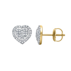 Nora Heart Diamond Earrings in 14K Yellow Gold