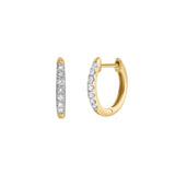 Elina 14K Yellow Gold Diamond Huggie Hoop Earrings – 0.12 CTW