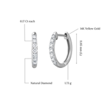 Elina 14K White Gold Diamond Huggie Hoop Earrings – 0.35 CTW
