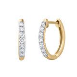 Elina 14K Yellow Gold Diamond Huggie Hoop Earrings – 0.35 CTW