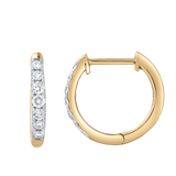 Elina 14K Yellow Gold Diamond Huggie Hoop Earrings – 0.35 CTW