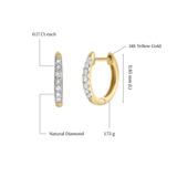 Elina 14K Yellow Gold Diamond Huggie Hoop Earrings – 0.35 CTW